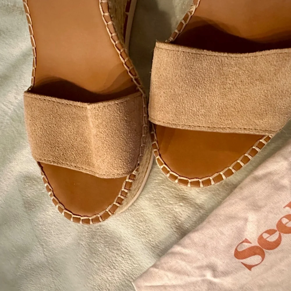 See By Chloe suede espadrille wedge sandal size 8